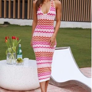 HELLO molly reflecting lovers midi dress pink